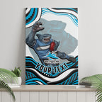 Personalized Cronulla Sutherland Sharks Canvas Wall Art Aboriginal Dot Art - Dreamtime Rugby Mascot