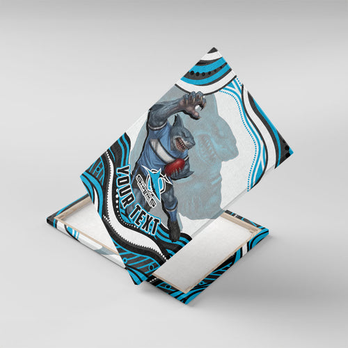 Personalized Cronulla Sutherland Sharks Canvas Wall Art Aboriginal Dot Art - Dreamtime Rugby Mascot