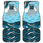Personalized Cronulla Sutherland Sharks Car Mats Aboriginal Dot Art - Dreamtime Rugby Mascot