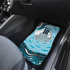 Personalized Cronulla Sutherland Sharks Car Mats Aboriginal Dot Art - Dreamtime Rugby Mascot