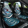 Personalized Cronulla Sutherland Sharks Car Seat Cover Aboriginal Dot Art - Dreamtime Rugby Mascot