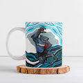 Personalized Cronulla Sutherland Sharks Ceramic Mug Aboriginal Dot Art - Dreamtime Rugby Mascot