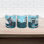 Personalized Cronulla Sutherland Sharks Ceramic Mug Aboriginal Dot Art - Dreamtime Rugby Mascot