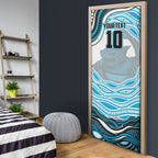 Personalized Cronulla Sutherland Sharks Door Cover Aboriginal Dot Art - Dreamtime Rugby Mascot