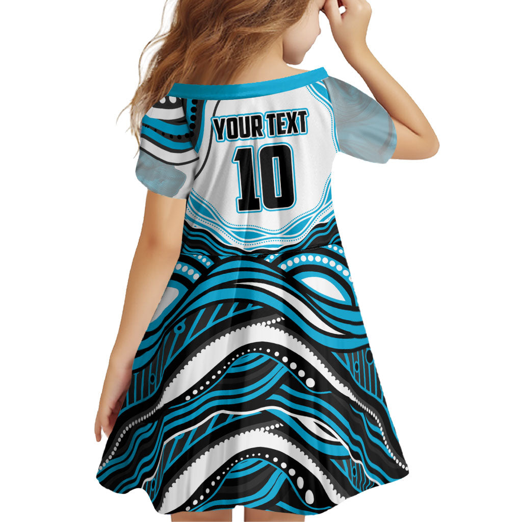 Personalized Cronulla Sutherland Sharks Family Matching Off The Shoulder Long Sleeve Dress and Hawaiian Shirt Aboriginal Dot Art - Dreamtime Rugby Mascot