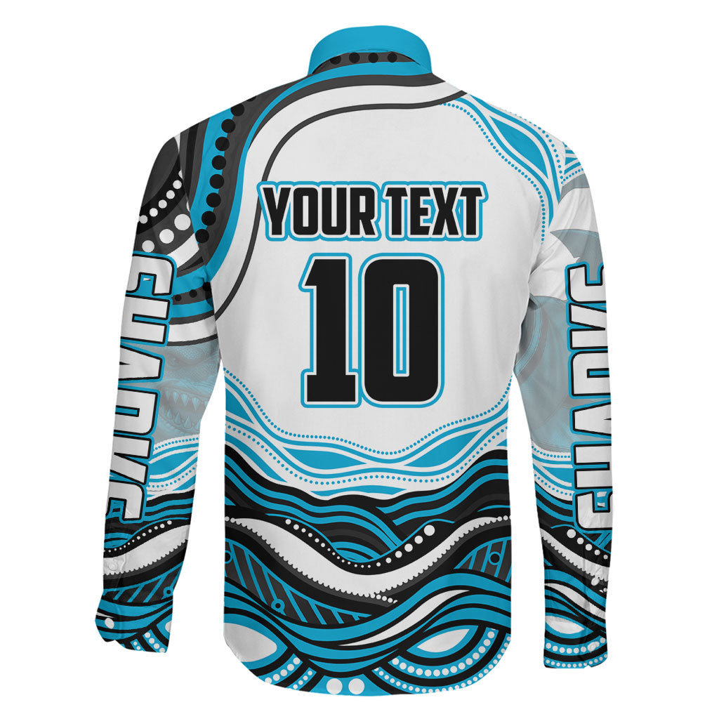 Personalized Cronulla Sutherland Sharks Family Matching Short Sleeve Bodycon Dress and Hawaiian Shirt Aboriginal Dot Art - Dreamtime Rugby Mascot