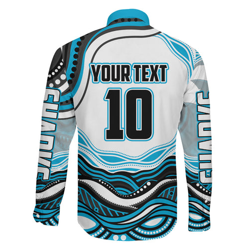 Personalized Cronulla Sutherland Sharks Family Matching Short Sleeve Bodycon Dress and Hawaiian Shirt Aboriginal Dot Art - Dreamtime Rugby Mascot