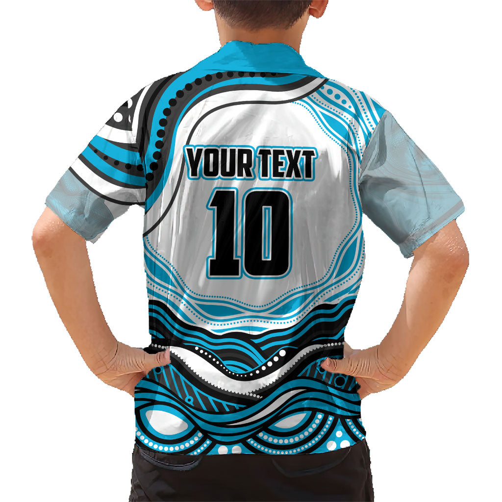 Personalized Cronulla Sutherland Sharks Family Matching Tank Maxi Dress and Hawaiian Shirt Aboriginal Dot Art - Dreamtime Rugby Mascot