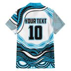 Personalized Cronulla Sutherland Sharks Family Matching Tank Maxi Dress and Hawaiian Shirt Aboriginal Dot Art - Dreamtime Rugby Mascot
