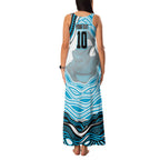 Personalized Cronulla Sutherland Sharks Family Matching Tank Maxi Dress and Hawaiian Shirt Aboriginal Dot Art - Dreamtime Rugby Mascot