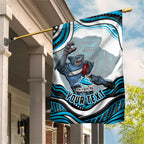 Personalized Cronulla Sutherland Sharks Garden Flag Aboriginal Dot Art - Dreamtime Rugby Mascot
