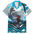 Personalized Cronulla Sutherland Sharks Hawaiian Shirt Aboriginal Dot Art - Dreamtime Rugby Mascot