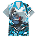 Personalized Cronulla Sutherland Sharks Hawaiian Shirt Aboriginal Dot Art - Dreamtime Rugby Mascot