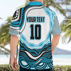 Personalized Cronulla Sutherland Sharks Hawaiian Shirt Aboriginal Dot Art - Dreamtime Rugby Mascot