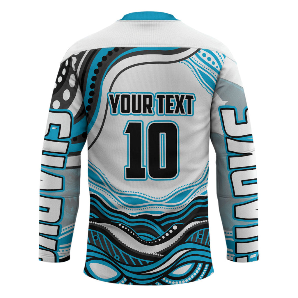 Personalized Cronulla Sutherland Sharks Hockey Jersey Aboriginal Dot Art - Dreamtime Rugby Mascot