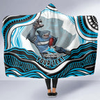 Personalized Cronulla Sutherland Sharks Hooded Blanket Aboriginal Dot Art - Dreamtime Rugby Mascot