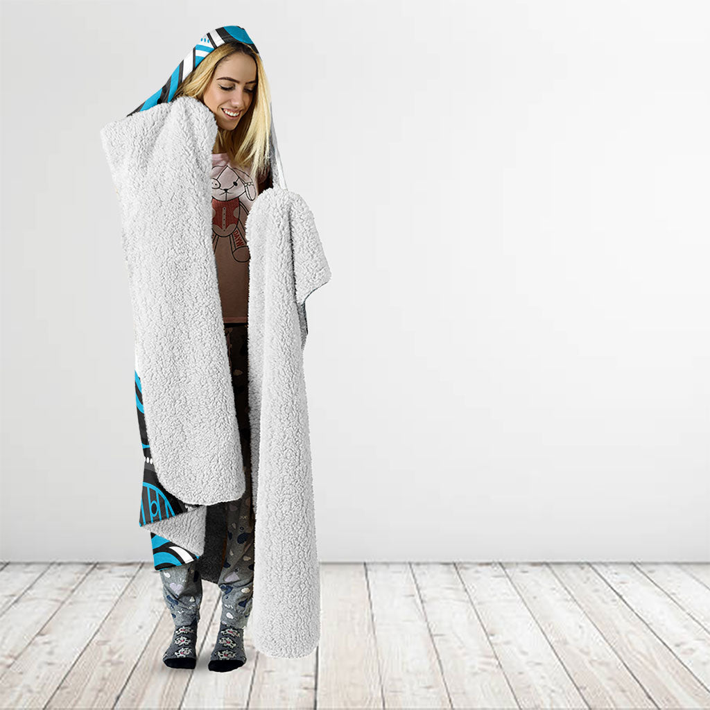 Personalized Cronulla Sutherland Sharks Hooded Blanket Aboriginal Dot Art - Dreamtime Rugby Mascot