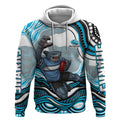 Personalized Cronulla Sutherland Sharks Hoodie Aboriginal Dot Art - Dreamtime Rugby Mascot