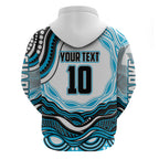 Personalized Cronulla Sutherland Sharks Hoodie Aboriginal Dot Art - Dreamtime Rugby Mascot