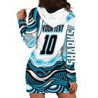 Personalized Cronulla Sutherland Sharks Hoodie Dress Aboriginal Dot Art - Dreamtime Rugby Mascot