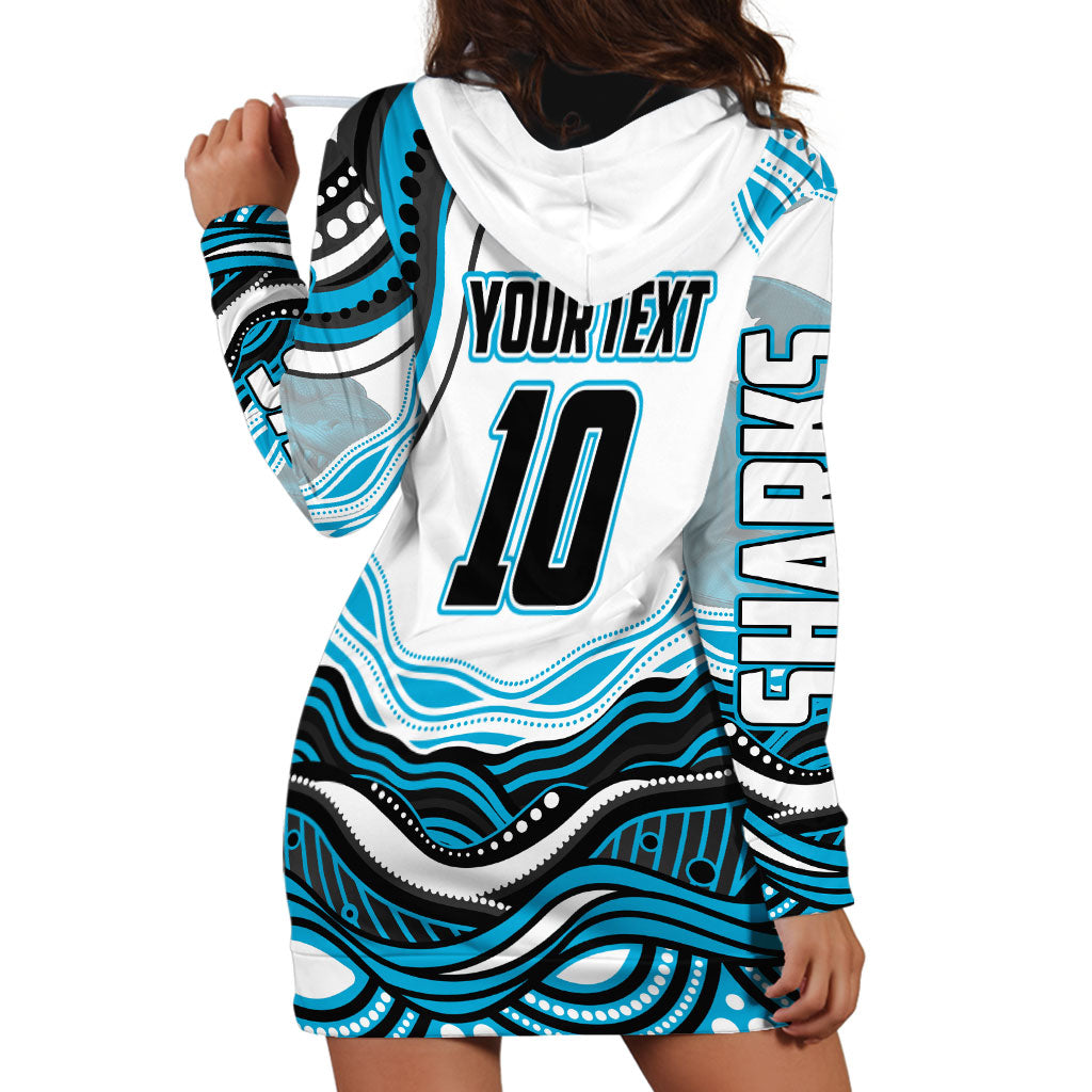Personalized Cronulla Sutherland Sharks Hoodie Dress Aboriginal Dot Art - Dreamtime Rugby Mascot