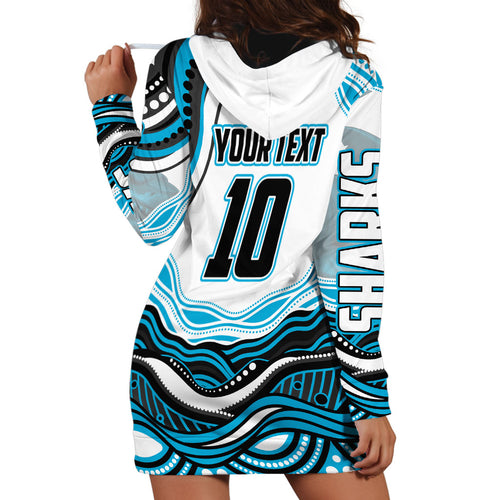 Personalized Cronulla Sutherland Sharks Hoodie Dress Aboriginal Dot Art - Dreamtime Rugby Mascot