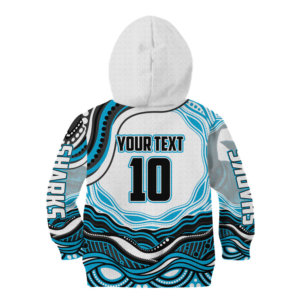 Personalized Cronulla Sutherland Sharks Kid Hoodie Aboriginal Dot Art - Dreamtime Rugby Mascot