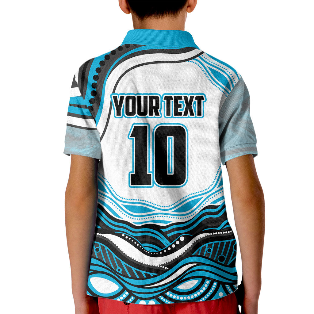 Personalized Cronulla Sutherland Sharks Kid Polo Shirt Aboriginal Dot Art - Dreamtime Rugby Mascot