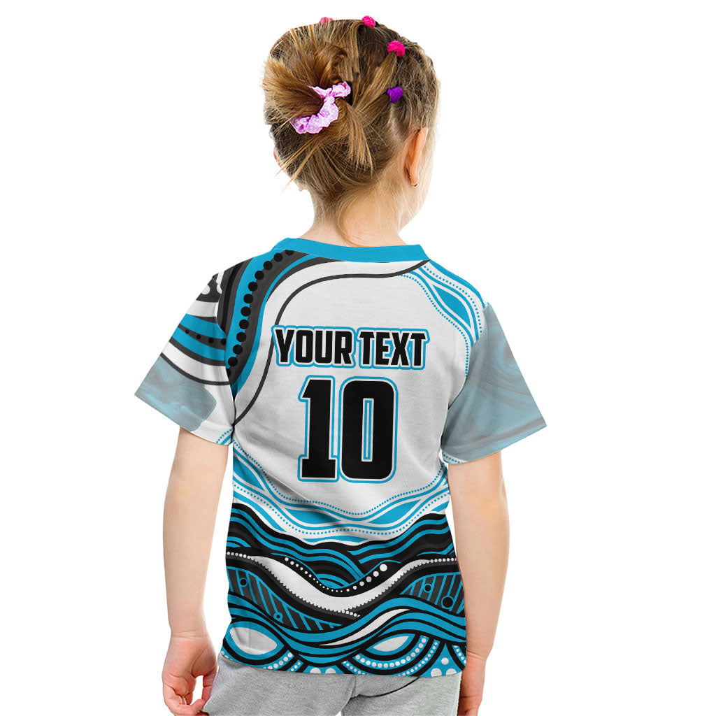 Personalized Cronulla Sutherland Sharks Kid T Shirt Aboriginal Dot Art - Dreamtime Rugby Mascot