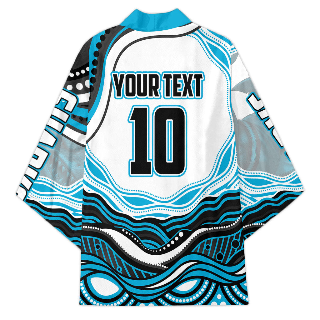 Personalized Cronulla Sutherland Sharks Kimono Aboriginal Dot Art - Dreamtime Rugby Mascot