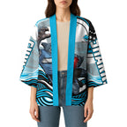 Personalized Cronulla Sutherland Sharks Kimono Aboriginal Dot Art - Dreamtime Rugby Mascot