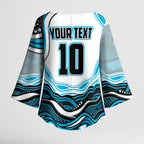 Personalized Cronulla Sutherland Sharks Kimono Sleeve Blouse Aboriginal Dot Art - Dreamtime Rugby Mascot