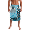 Personalized Cronulla Sutherland Sharks Lavalava Aboriginal Dot Art - Dreamtime Rugby Mascot
