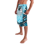 Personalized Cronulla Sutherland Sharks Lavalava Aboriginal Dot Art - Dreamtime Rugby Mascot