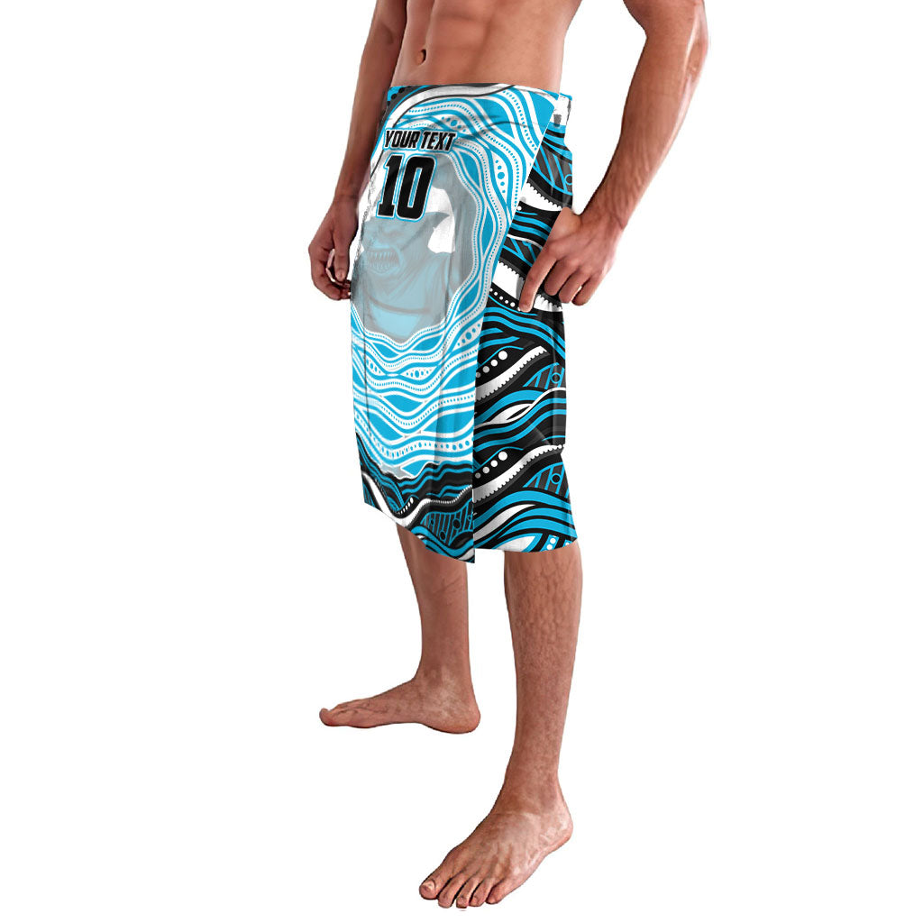 Personalized Cronulla Sutherland Sharks Lavalava Aboriginal Dot Art - Dreamtime Rugby Mascot