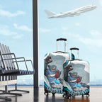 Personalized Cronulla Sutherland Sharks Luggage Cover Aboriginal Dot Art - Dreamtime Rugby Mascot