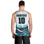 Personalized Cronulla Sutherland Sharks Men Tank Top Aboriginal Dot Art - Dreamtime Rugby Mascot
