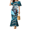 Personalized Cronulla Sutherland Sharks Mermaid Dress Aboriginal Dot Art - Dreamtime Rugby Mascot