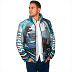 Personalized Cronulla Sutherland Sharks Padded Jacket Aboriginal Dot Art - Dreamtime Rugby Mascot