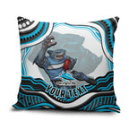 Personalized Cronulla Sutherland Sharks Pillow Cover Aboriginal Dot Art - Dreamtime Rugby Mascot