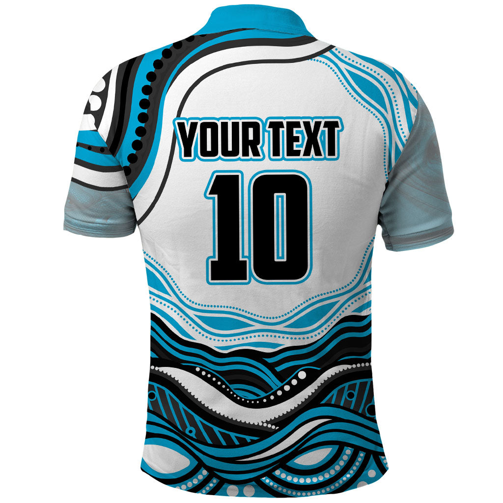 Personalized Cronulla Sutherland Sharks Polo Shirt Aboriginal Dot Art - Dreamtime Rugby Mascot