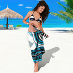 Personalized Cronulla Sutherland Sharks Sarong Aboriginal Dot Art - Dreamtime Rugby Mascot
