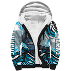 Personalized Cronulla Sutherland Sharks Sherpa Hoodie Aboriginal Dot Art - Dreamtime Rugby Mascot
