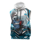 Personalized Cronulla Sutherland Sharks Sleeveless Hoodie Aboriginal Dot Art - Dreamtime Rugby Mascot