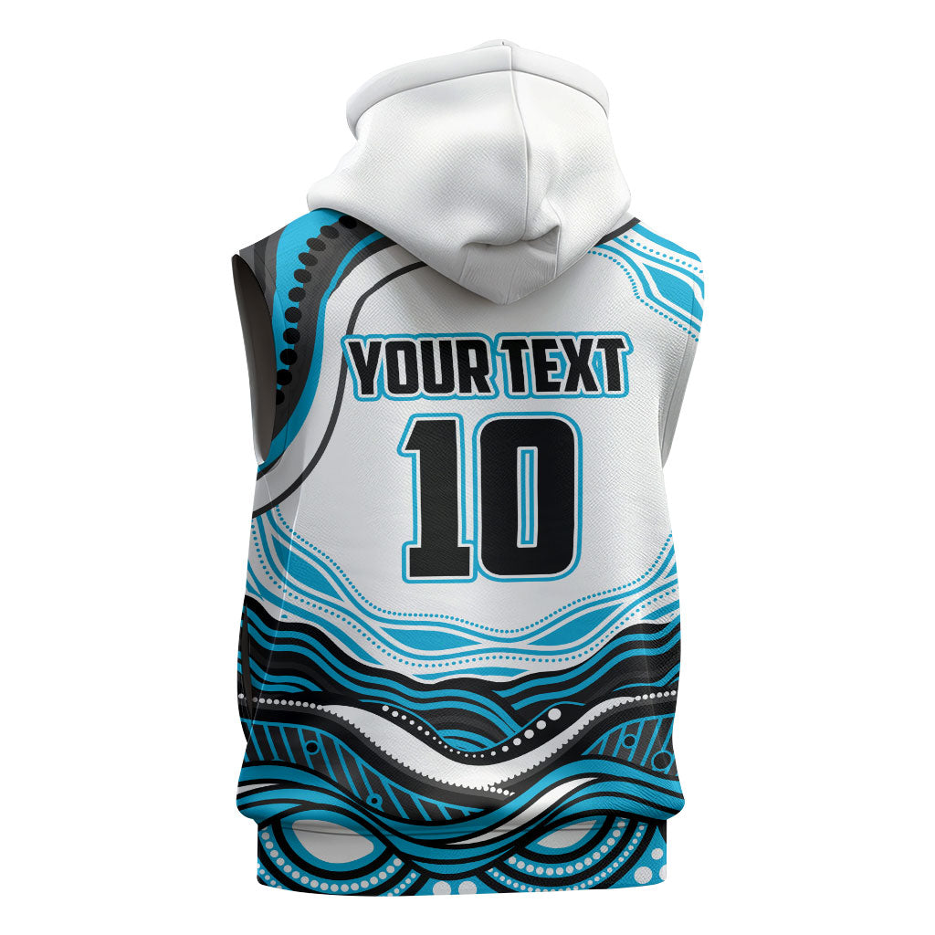 Personalized Cronulla Sutherland Sharks Sleeveless Hoodie Aboriginal Dot Art - Dreamtime Rugby Mascot