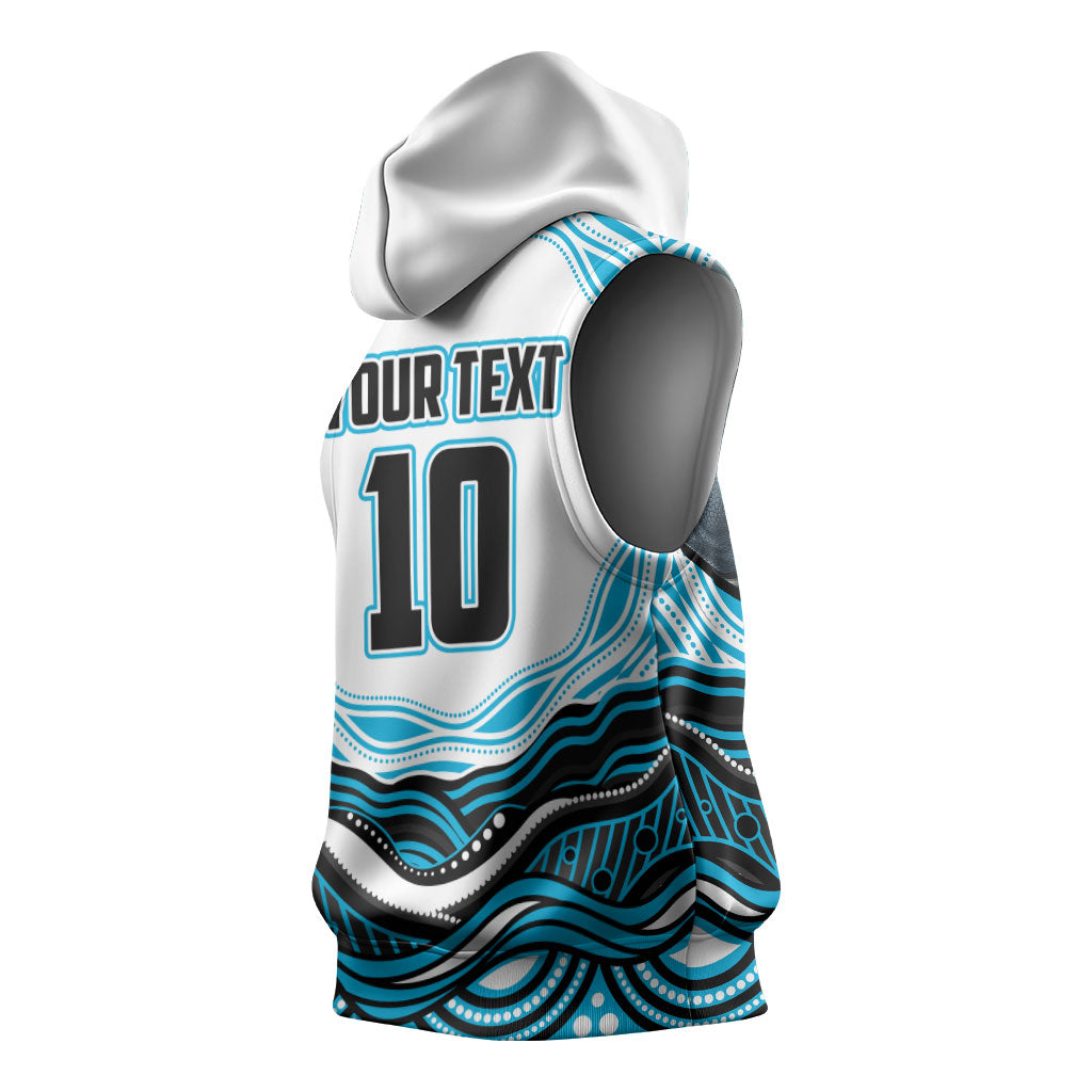 Personalized Cronulla Sutherland Sharks Sleeveless Hoodie Aboriginal Dot Art - Dreamtime Rugby Mascot