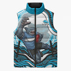 Personalized Cronulla Sutherland Sharks Sleeveless Puffer Jacket Aboriginal Dot Art - Dreamtime Rugby Mascot