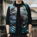 Personalized Cronulla Sutherland Sharks Sleeveless Puffer Jacket Aboriginal Dot Art - Dreamtime Rugby Mascot