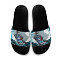 Personalized Cronulla Sutherland Sharks Slide Sandals Aboriginal Dot Art - Dreamtime Rugby Mascot