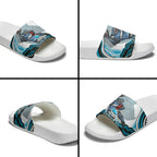 Personalized Cronulla Sutherland Sharks Slide Sandals Aboriginal Dot Art - Dreamtime Rugby Mascot